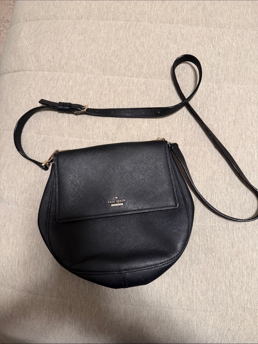 kate spade Black Leather Crescent Crossbody Bag